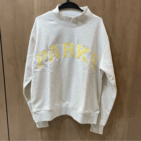 Parke Tops - Parke Light Gray Sweatshirt with Yellow Lettering